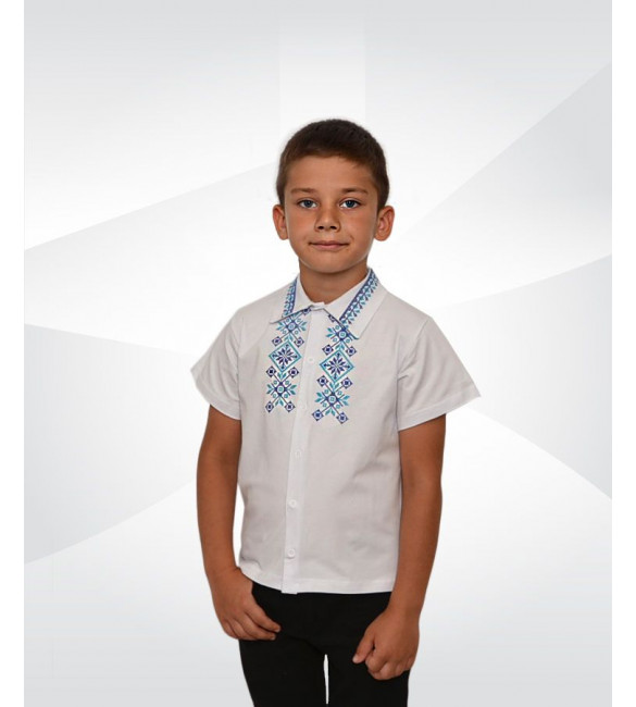 Сорочка для хлопчиків з вишивкою короткий рукав фулікра